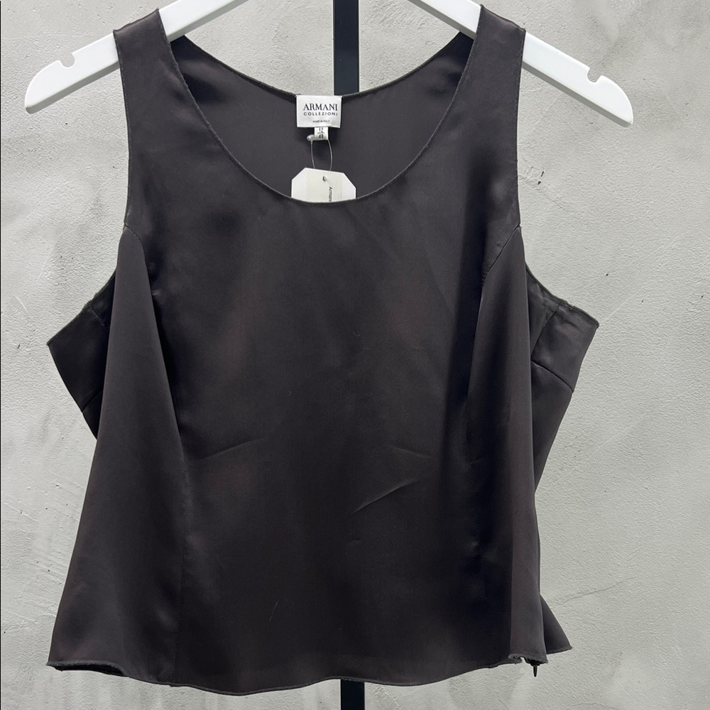 Giorgio Armani Elegant Charcoal Silk Tank